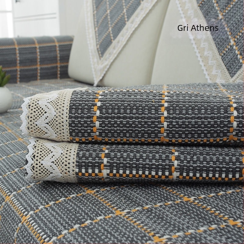 Pernă de canapea din bumbac, în formă de șervețet croșetat, pentru canapele cu un singur loc, stil personal