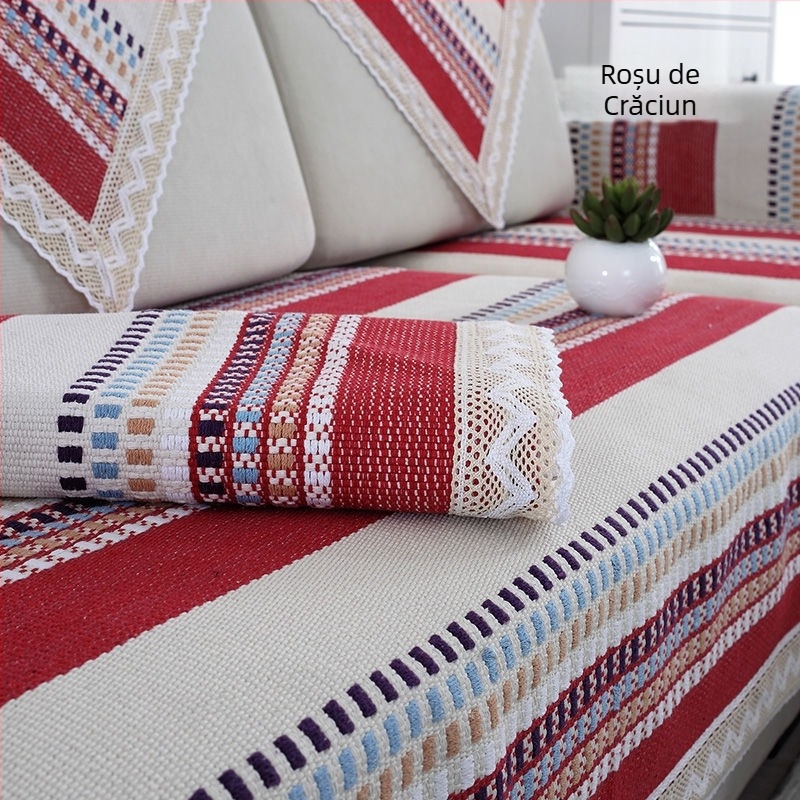 Pernă de canapea din bumbac, în formă de șervețet croșetat, pentru canapele cu un singur loc, stil personal