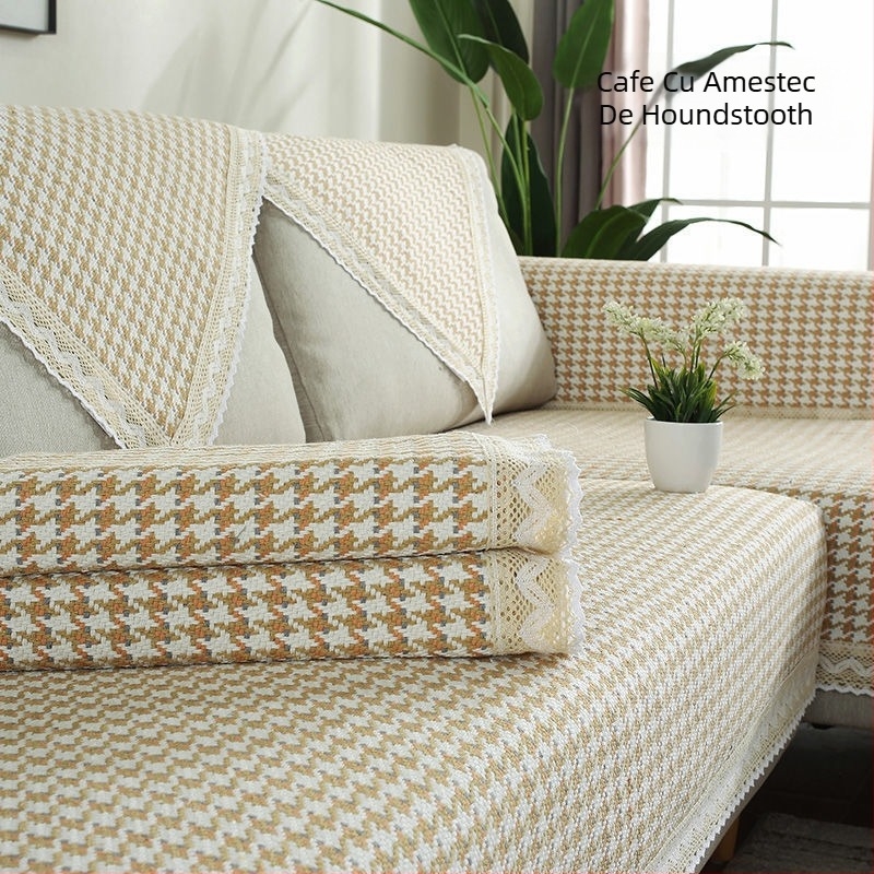 Pernă de canapea din bumbac, în formă de șervețet croșetat, pentru canapele cu un singur loc, stil personal