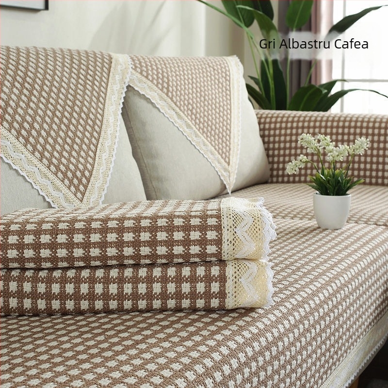 Pernă de canapea din bumbac, în formă de șervețet croșetat, pentru canapele cu un singur loc, stil personal