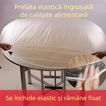 Masă de unică folosință din plastic, rotundă – impermeabilă, rezistentă la praf și la ulei, stil festiv.