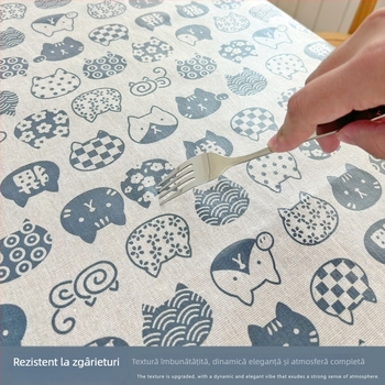 Față de masă din TPU, dreptunghiulară, impermeabilă, rezistentă la ulei, antiderapantă, stil modern minimalist