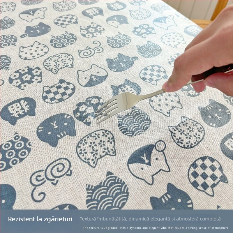 Față de masă din TPU, dreptunghiulară, impermeabilă, rezistentă la ulei, antiderapantă, stil modern minimalist