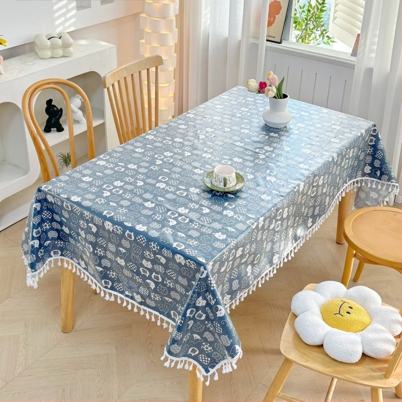 Față de masă din TPU, dreptunghiulară, impermeabilă, rezistentă la ulei, antiderapantă, stil modern minimalist