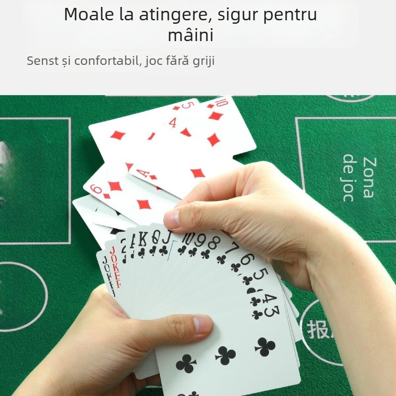 Față de masă pentru jocuri de cărți și poker, pătrată, antiderapantă, silențioasă, rezistentă la uzură