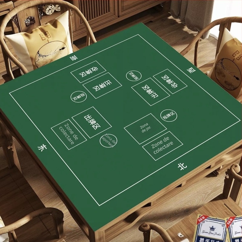 Față de masă pentru jocuri de cărți și poker, pătrată, antiderapantă, silențioasă, rezistentă la uzură