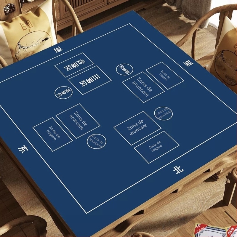 Față de masă pentru jocuri de cărți și poker, pătrată, antiderapantă, silențioasă, rezistentă la uzură