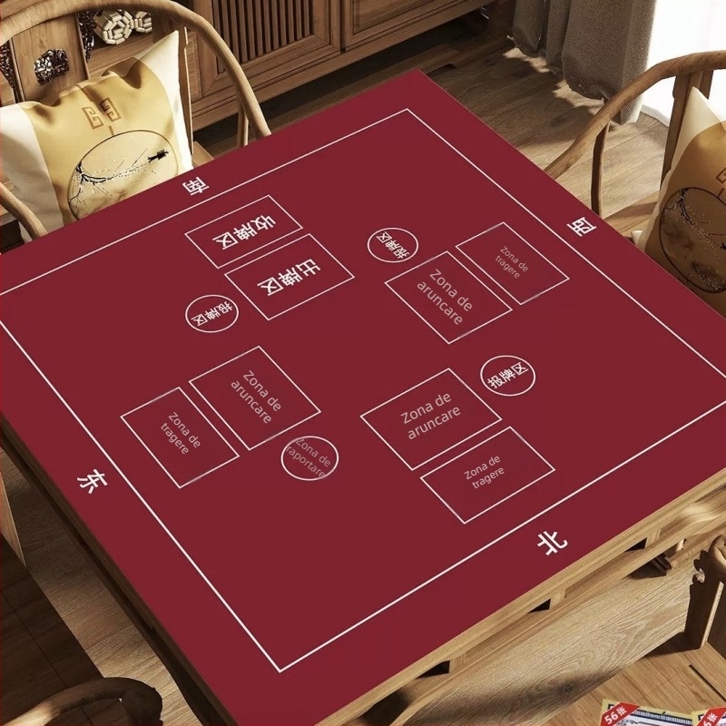Față de masă pentru jocuri de cărți și poker, pătrată, antiderapantă, silențioasă, rezistentă la uzură