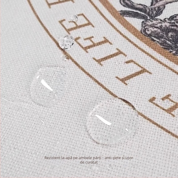 Față de masă din bumbac și in, anti-derapant, model floral