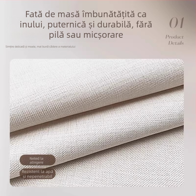 Față de masă din bumbac și in, anti-derapant, model floral