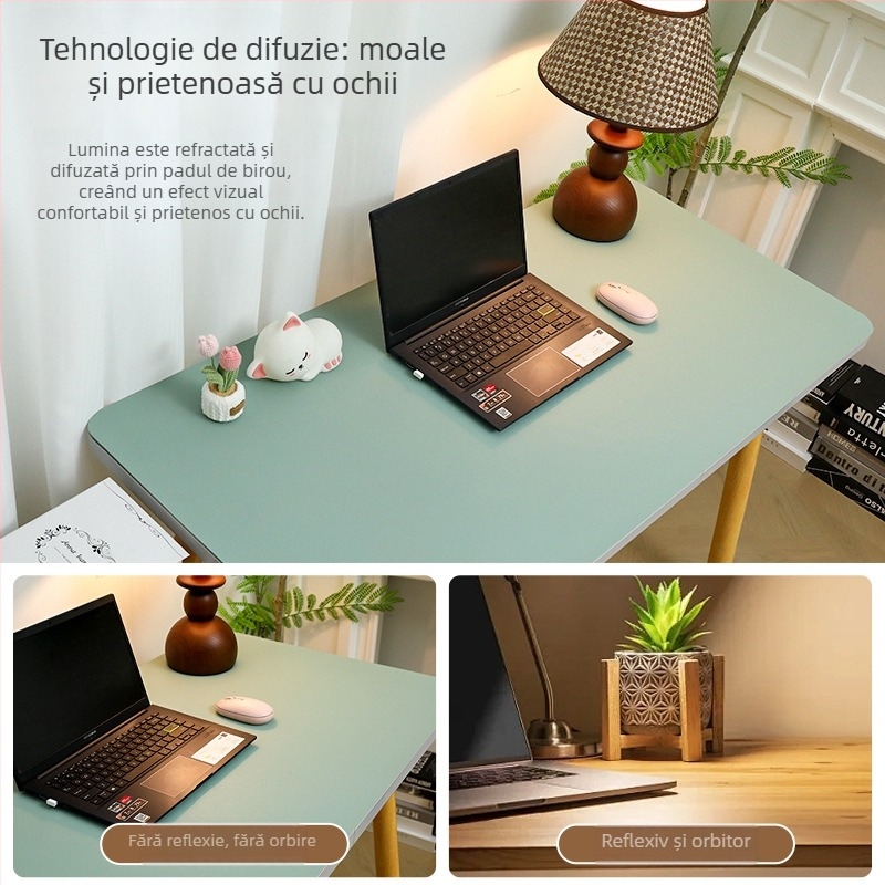 Covoraș de masă din piele, dreptunghiular, impermeabil, rezistent la ulei, anti-alunecare, durabil, pentru învățare și calculator la copii