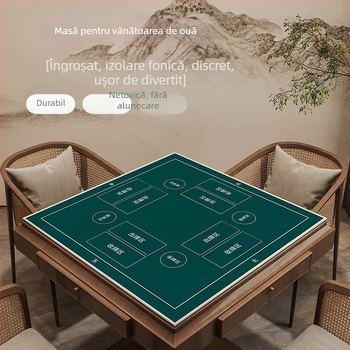 Față de masă pentru jocul Guandan, din velur cristal, formă pătrată, stil minimalist, modele: uni/print/geometric