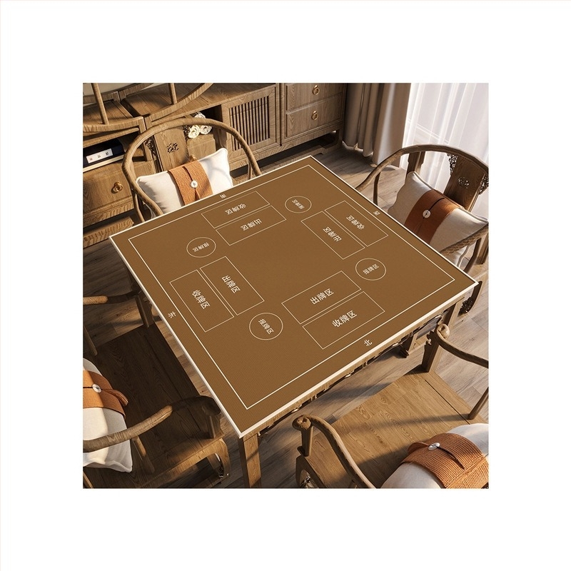 Față de masă pentru jocul Guandan, din velur cristal, formă pătrată, stil minimalist, modele: uni/print/geometric