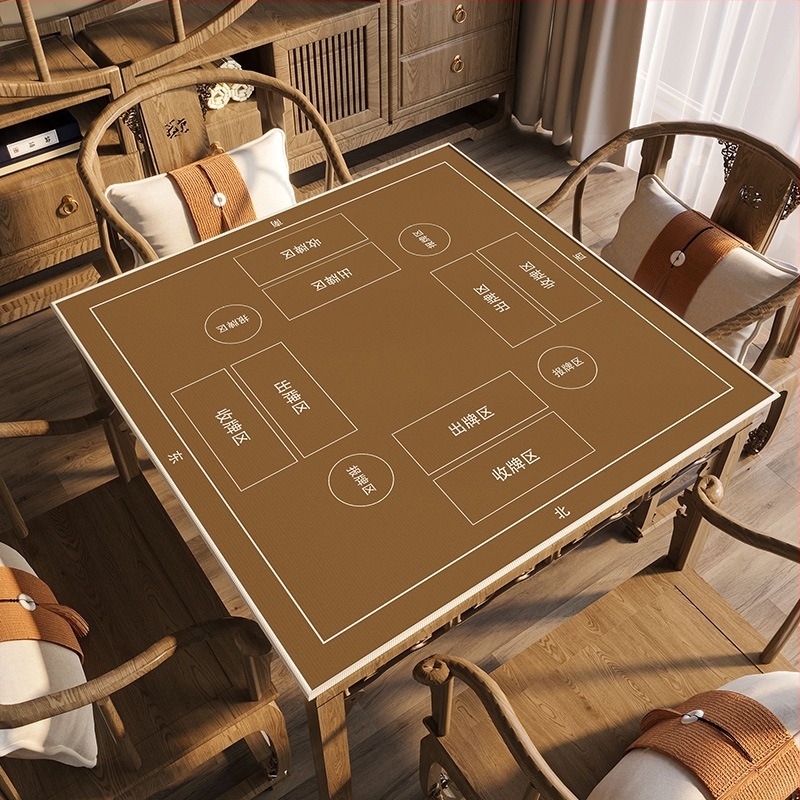 Față de masă pentru jocul Guandan, din velur cristal, formă pătrată, stil minimalist, modele: uni/print/geometric