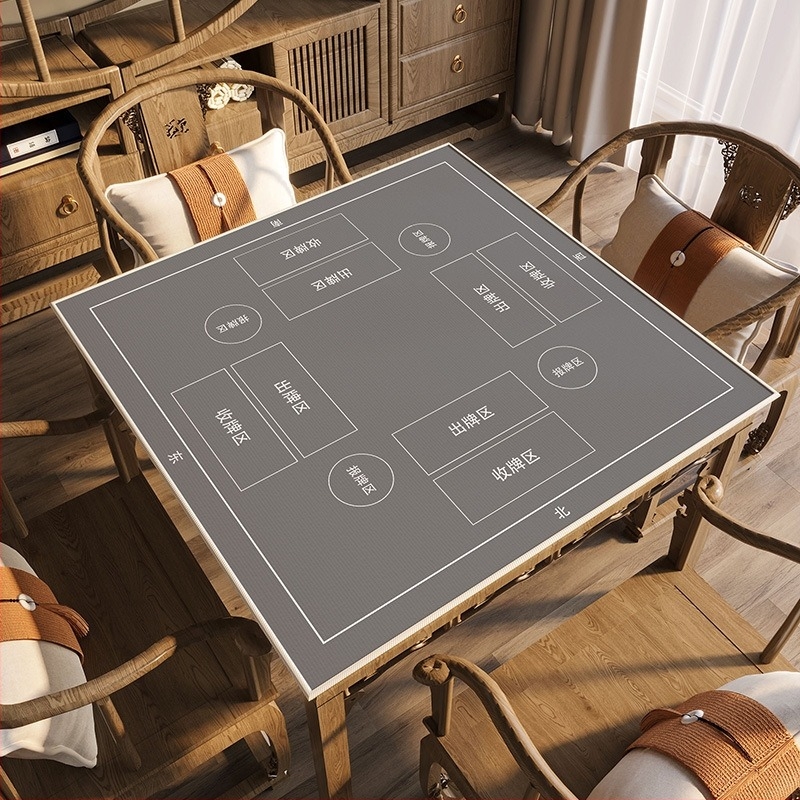 Față de masă pentru jocul Guandan, din velur cristal, formă pătrată, stil minimalist, modele: uni/print/geometric