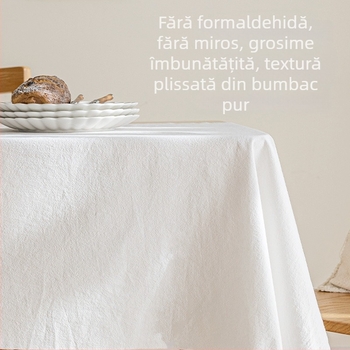 Gao Pai față de masă din bumbac 100%, dreptunghiulară, monocromă, stil modern simplu