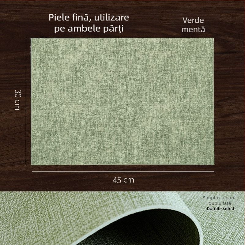 Față de masă din in, dreptunghiular, stil Nou Chinezesc, antiderapant, rezistent la căldură