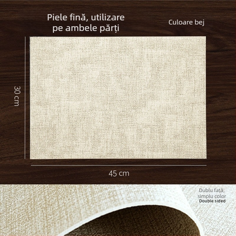 Față de masă din in, dreptunghiular, stil Nou Chinezesc, antiderapant, rezistent la căldură