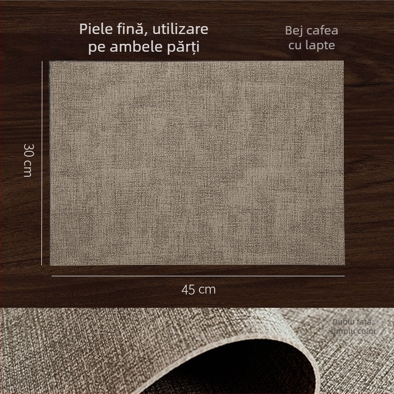 Față de masă din in, dreptunghiular, stil Nou Chinezesc, antiderapant, rezistent la căldură