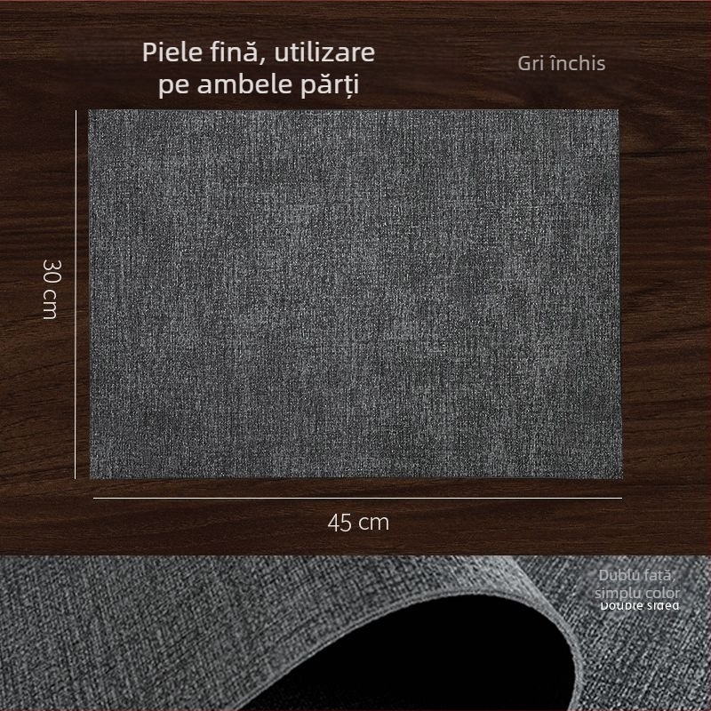 Față de masă din in, dreptunghiular, stil Nou Chinezesc, antiderapant, rezistent la căldură