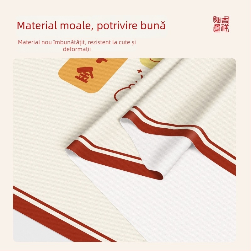 Față de masă PVC, formă semi-circulară, cu model imprimat, impermeabilă, rezistentă la ulei, fără spălare, anti arsuri