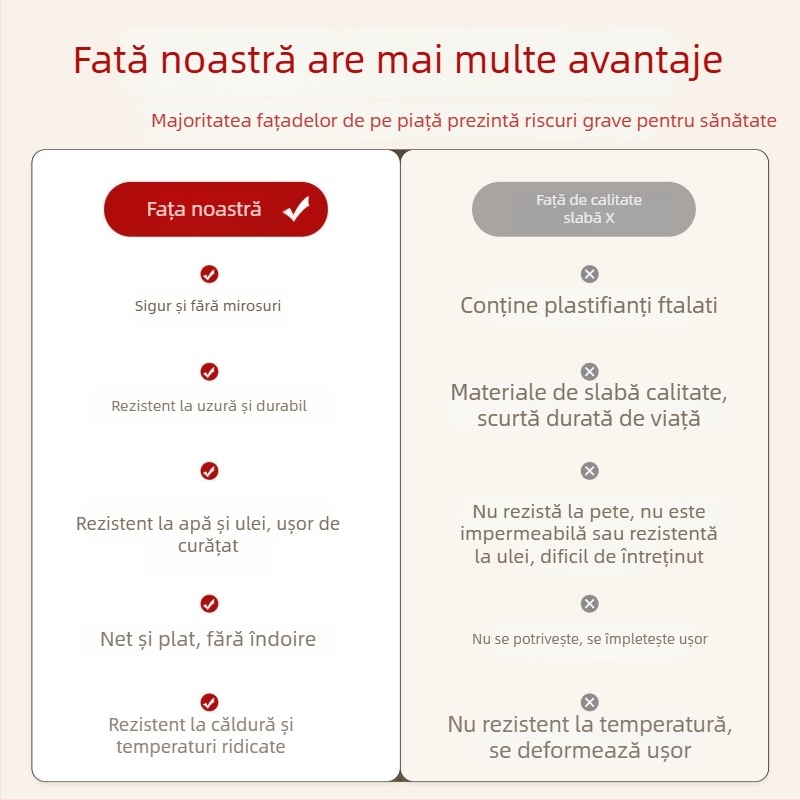 Față de masă PVC, formă semi-circulară, cu model imprimat, impermeabilă, rezistentă la ulei, fără spălare, anti arsuri