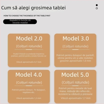 Covoraș rotund din PVC pentru masă, model solid