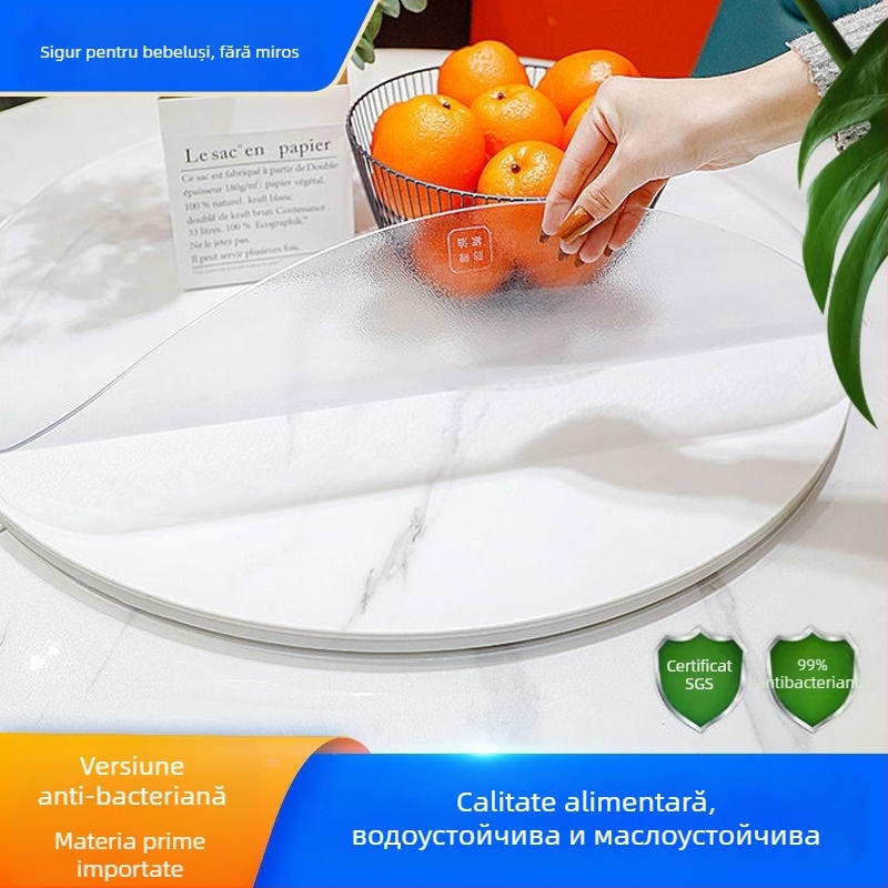 Covoraș rotund din PVC pentru masă, model solid