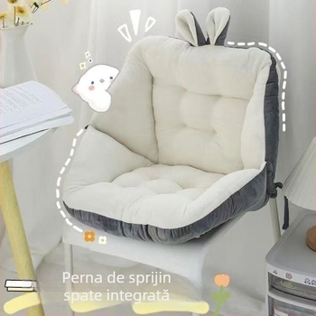 Perna pentru scaun de birou cu spate integrat și pernă pentru talie (material pluș; model desen animat; stil minimalist; potrivire universală)