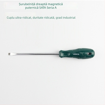 Șurubelniță cu cap plat magnetic, seria A, mâner din plastic, oțel crom-vanadiu, foarte dură, multifuncțională