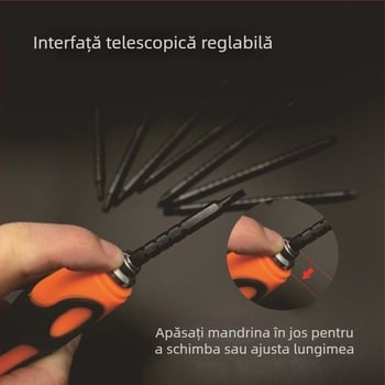 Set de șurubelnițe 17 în 1, magnetice, din oțel crom-vanadiu, cu capete bidirecționale