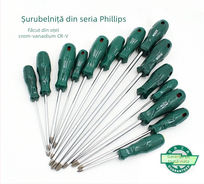 Șurubelniță încrucișată cu magneție și izolație, din oțel crom-vanadiu, model 62302-62320
