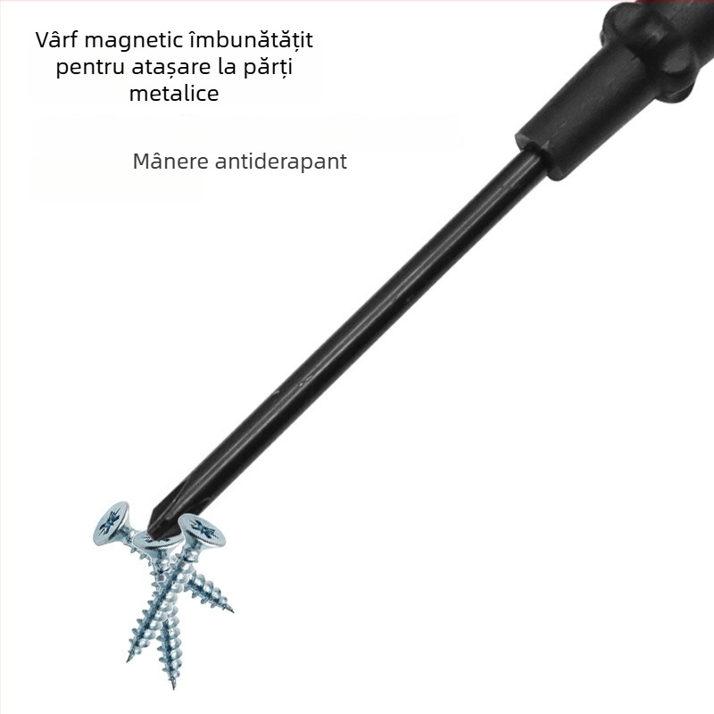 Șurubelniță magnetică cu mâner tip granat, capete plat și Philips, oțel carbon, 43 g – QST EXPRESS