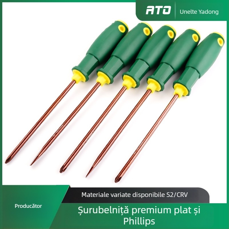 Șurubelniță combinată plată și cruce, magnetică, din oțel S2, neizolată, greutate 100–150 g