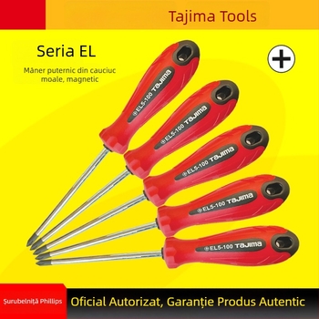 Șurubelniță Philips magnetic Tajima EL serie, mâner din cauciuc moale, oțel Cr-V, vârf de 3 mm