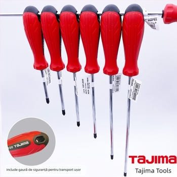 Șurubelniță Philips magnetic Tajima EL serie, mâner din cauciuc moale, oțel Cr-V, vârf de 3 mm