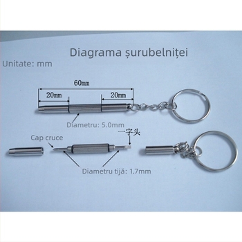Șurubelniță pentru ochelari, dublă utilizare, cap cruce, personalizabilă, pentru șuruburi de 1,6–1,8 mm