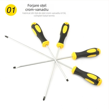 Persia șurubelniță Philips, mâner pătrat din TPR, magnetizată, 3-8 mm, pentru reparații în casă