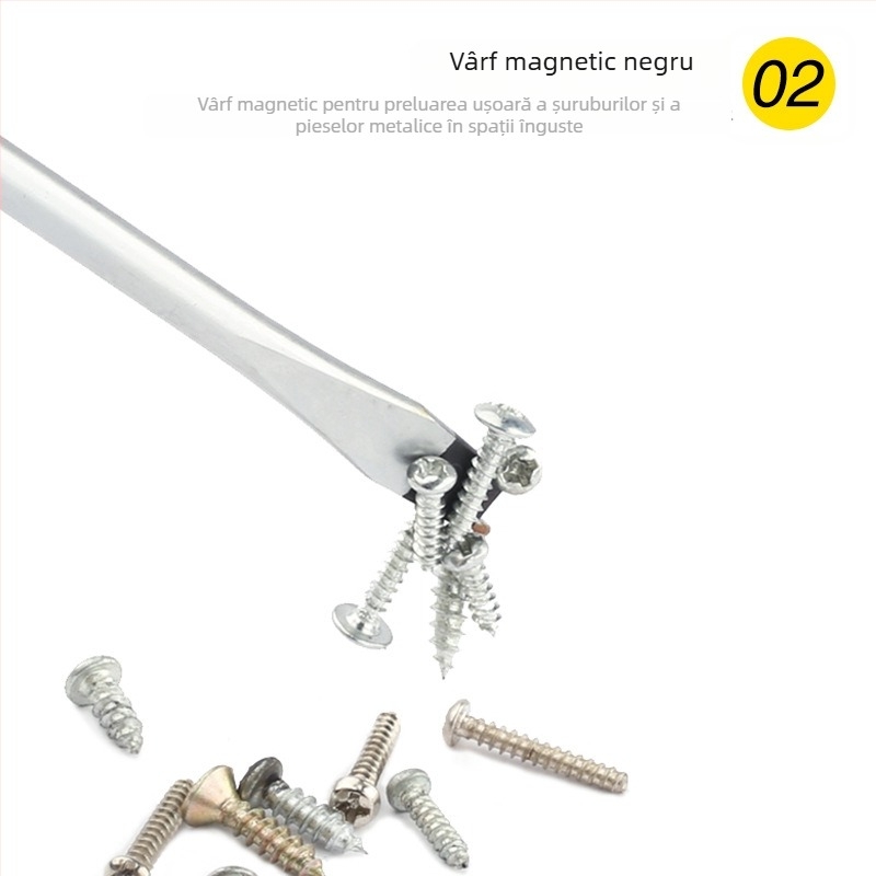 Persia șurubelniță Philips, mâner pătrat din TPR, magnetizată, 3-8 mm, pentru reparații în casă