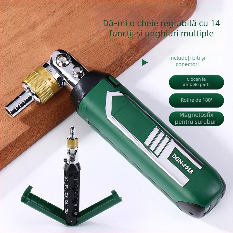 Șurubelniță cu ratchet, multi-funcțională, biti Philips și plat, mâner izolat, cuplu 3,5 N·m, Cr-V biti, Zhuanyi Hardware