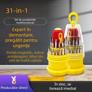 Set de șurubelnițe 31-in-1, din oțel crom-vanadiu, magnetic, izolat, cap cruce, greutate aproximativ 138 g