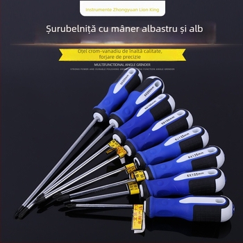 Șurubelniță Philips magnetică, din oțel aliat crom-vanadiu, vârf cu formă de floare, ax de 5 mm, mâner PP+TPR