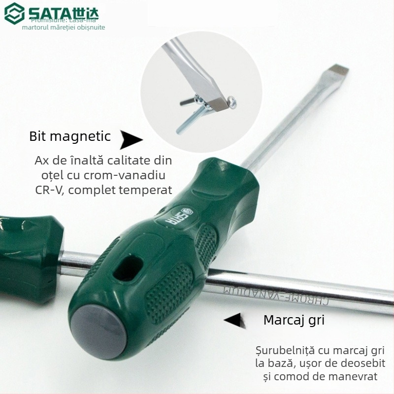 Set Shida de șurubelnițe: cap Phillips și plat, din oțel nichel-chrom, neizolat, nemagnetice