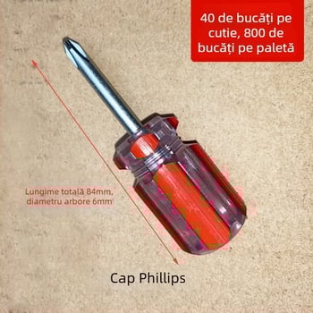 Șurubelniță miniaturală din cristal cu cap radish-head, dublă funcție, izolată, magnetică, oțel inoxidabil, 100 g