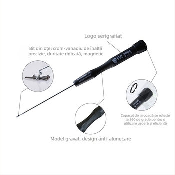 Best 8800C-75 șurubelniță cu capete încrucișate și plate pentru reparații și demontaj laptopuri, magnetizată, oțel crom-vanadiu, mâner ABS