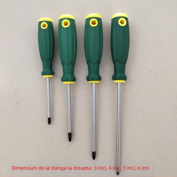 Șurubelniță magnetică cu vârfuri plat, Phillips și Torx, din oțel crom-vanadiu, mâner din cauciuc moale