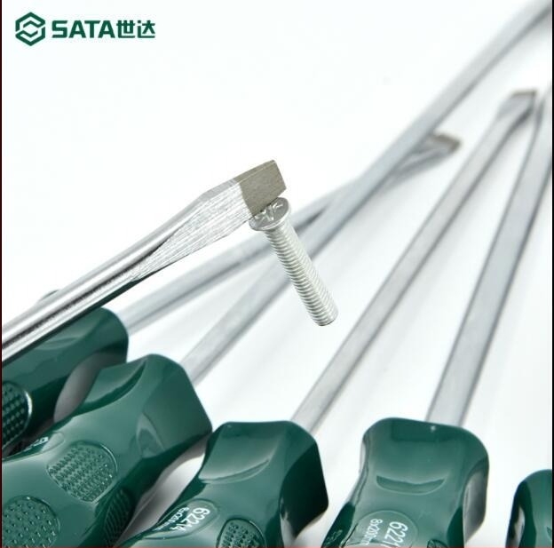 Șurubelniță cu cap plat Sata/Shida, magnetizată și izolată, din oțel CR-MO, model 62202