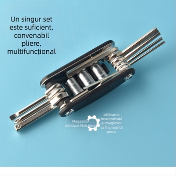 Set multifuncțional de șurubelnițe și chei hexagonale pliant, 16 în 1, portabil, detașabil, din oțel S2
