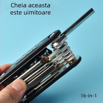 Set multifuncțional de șurubelnițe și chei hexagonale pliant, 16 în 1, portabil, detașabil, din oțel S2