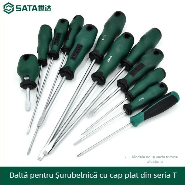 Shida șurubelniță cu cap plat, oțel crom-vanadiu, magnetică, neizolată